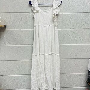 Sincerely Jules White Boho Maxi Dress Small Beach Sundress‎ Tiered